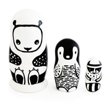 Nesting Dolls, Black & White Animals, WEE GALLERY-VONMEL Luxe Gifts