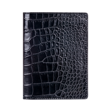 Passport Holder, Croco Leather Black, MAISON JMK-VONMEL Luxe Gifts