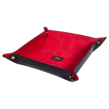 Change Tray, Croco Leather Black/Red, MAISON JMK-VONMEL Luxe Gifts