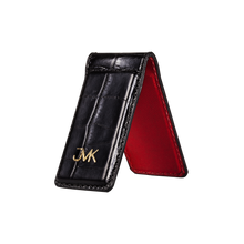 Money Clip, Croco Leather Black/Red, MAISON JMK-VONMEL Luxe Gifts