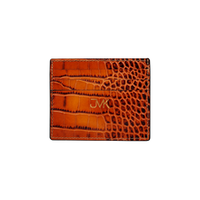 Card Holder - 6 Slots, Croco Leather Tan, MAISON JMK-VONMEL Luxe Gifts