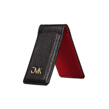 Money Clip, Grain Leather Black/Red, MAISON JMK-VONMEL Luxe Gifts