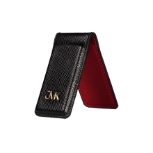 Money Clip, Saffiano Leather Black/Red, MAISON JMK-VONMEL Luxe Gifts