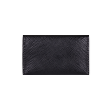 Business Card Holder, Saffiano Leather Black/Red, MAISON JMK-VONMEL Luxe Gifts