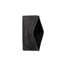 Card Holder - 6 Slots, Saffiano Leather Black/Black, MAISON JMK-VONMEL Luxe Gifts