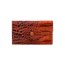 Business Card Holder, Croco Leather Tan/Brown, MAISON JMK-VONMEL Luxe Gifts