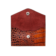 Business Card Holder, Croco Leather Tan/Brown, MAISON JMK-VONMEL Luxe Gifts