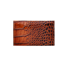 Business Card Holder, Croco Leather Tan/Brown, MAISON JMK-VONMEL Luxe Gifts