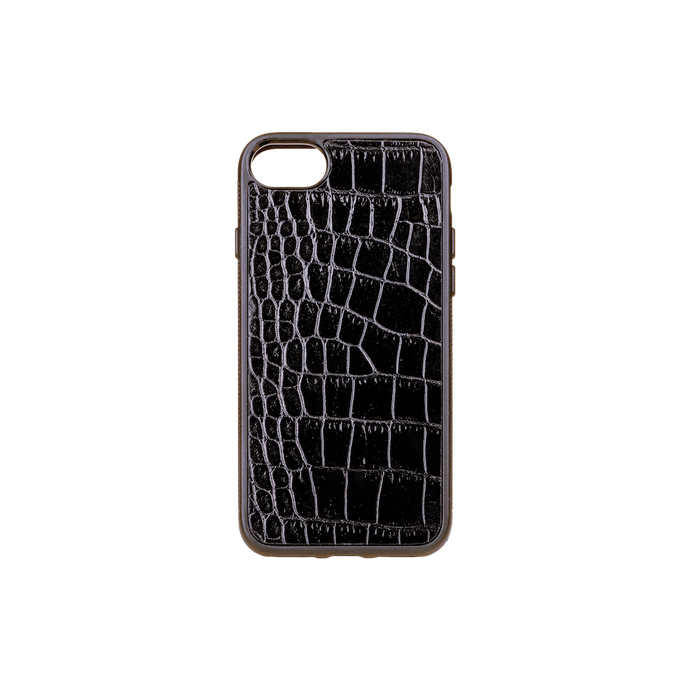 Iphone 7/8 Case, Black Croco Leather, MAISON JMK-VONMEL Luxe Gifts