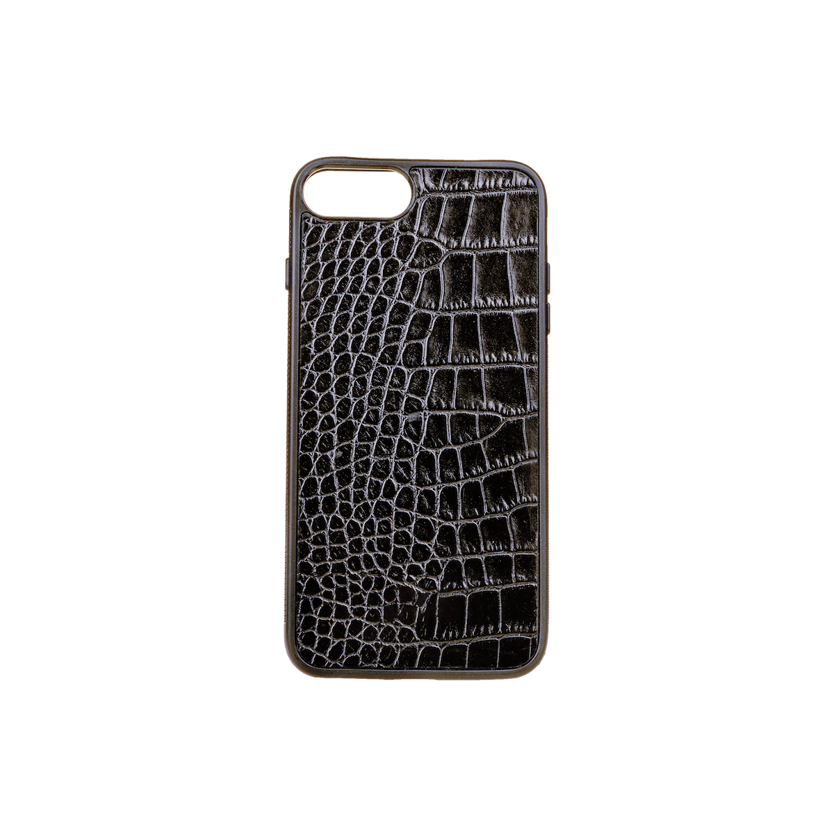 Iphone 7/8 Plus Case, Black Croco Leather, MAISON JMK-VONMEL Luxe Gifts
