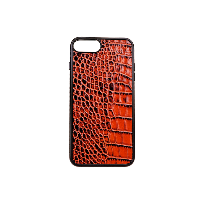 Iphone 7/8 Plus Case, Tan Croco Leather, MAISON JMK-VONMEL Luxe Gifts