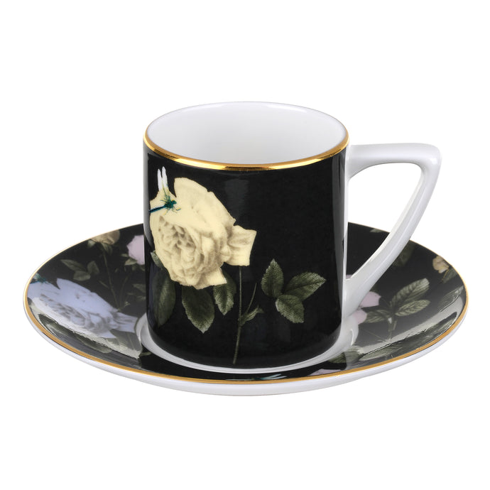 Rosie Lee - Black, Espresso Cup & Saucer, TED BAKER-VONMEL Luxe Gifts