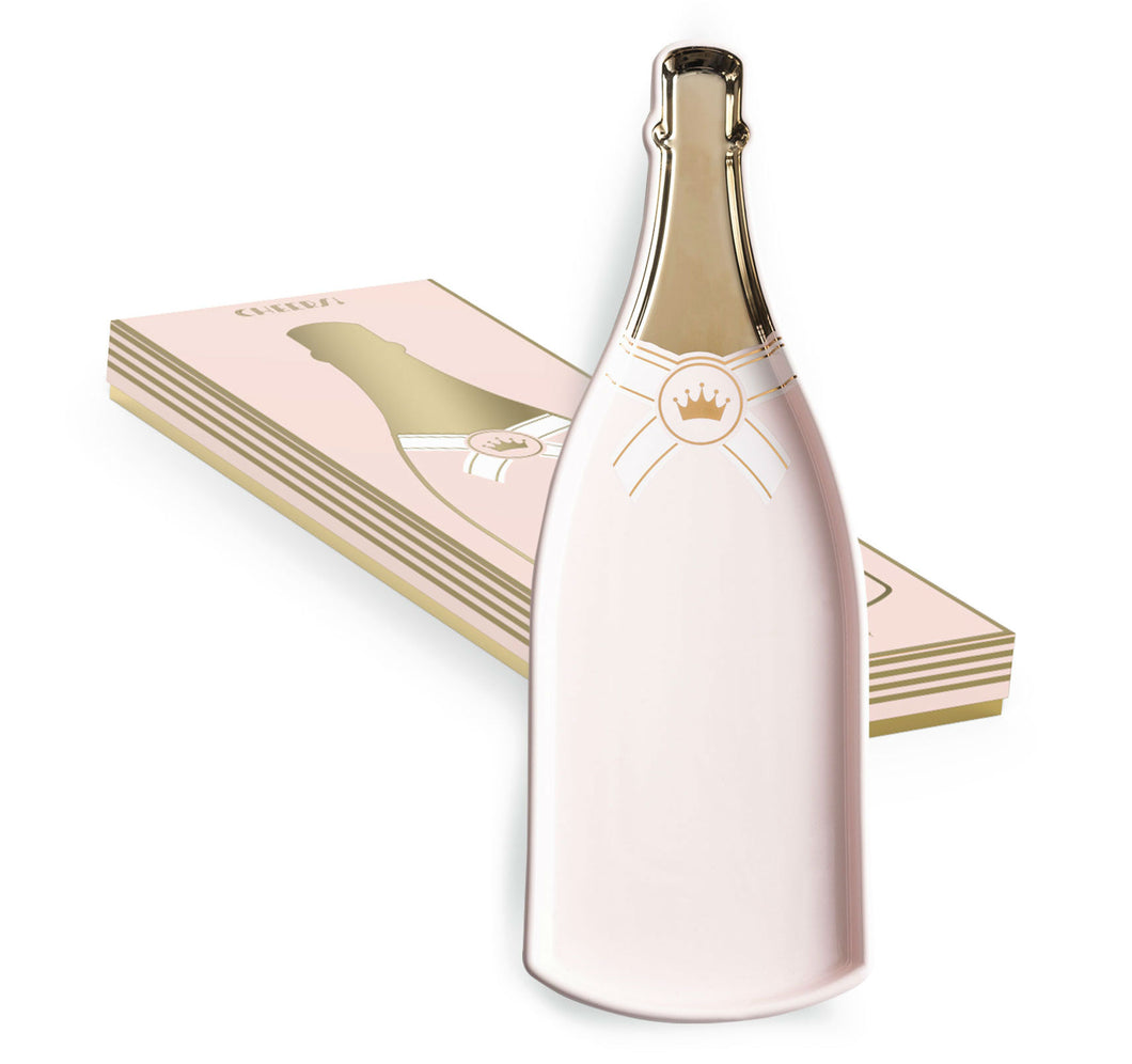 Cheers - Champagne Bottle, Porcelain Tray, ROSANNA-VONMEL Luxe Gifts