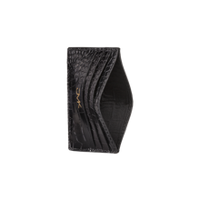 Card Holder - 6 Slots, Croco Leather Black/Black, MAISON JMK-VONMEL Luxe Gifts