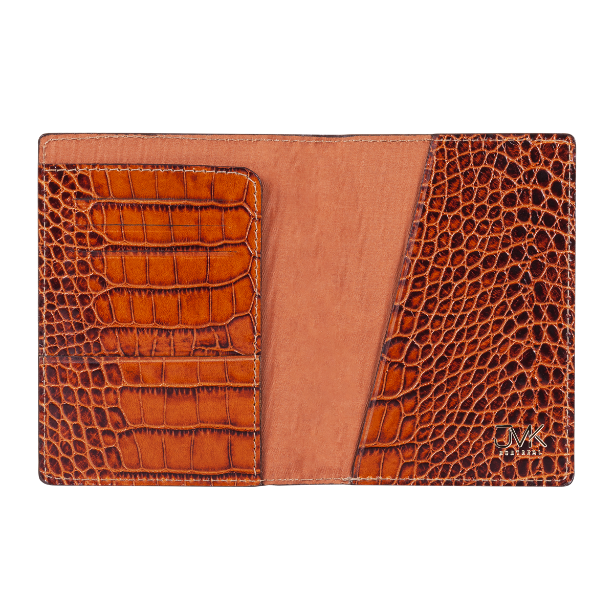 Passport Holder, Croco Leather Tan, MAISON JMK-VONMEL Luxe Gifts
