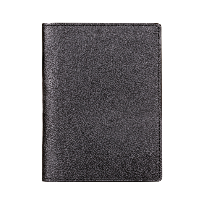 Passport Holder, Grain Leather Black, MAISON JMK-VONMEL Luxe Gifts