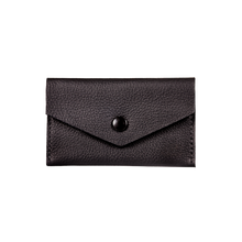 Business Card Holder, Grain Leather Black/Red, MAISON JMK-VONMEL Luxe Gifts
