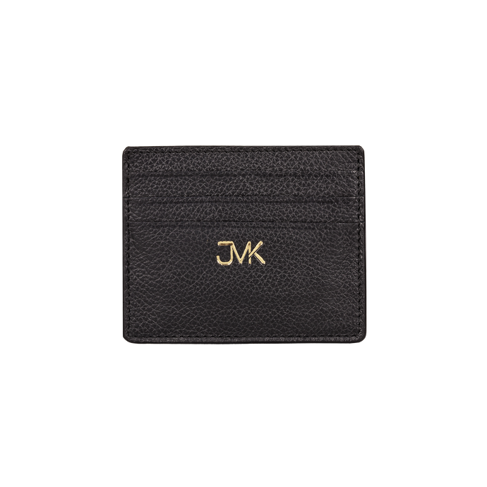 Card Holder - 6 Slots, Grain Leather Black/Black, MAISON JMK-VONMEL Luxe Gifts