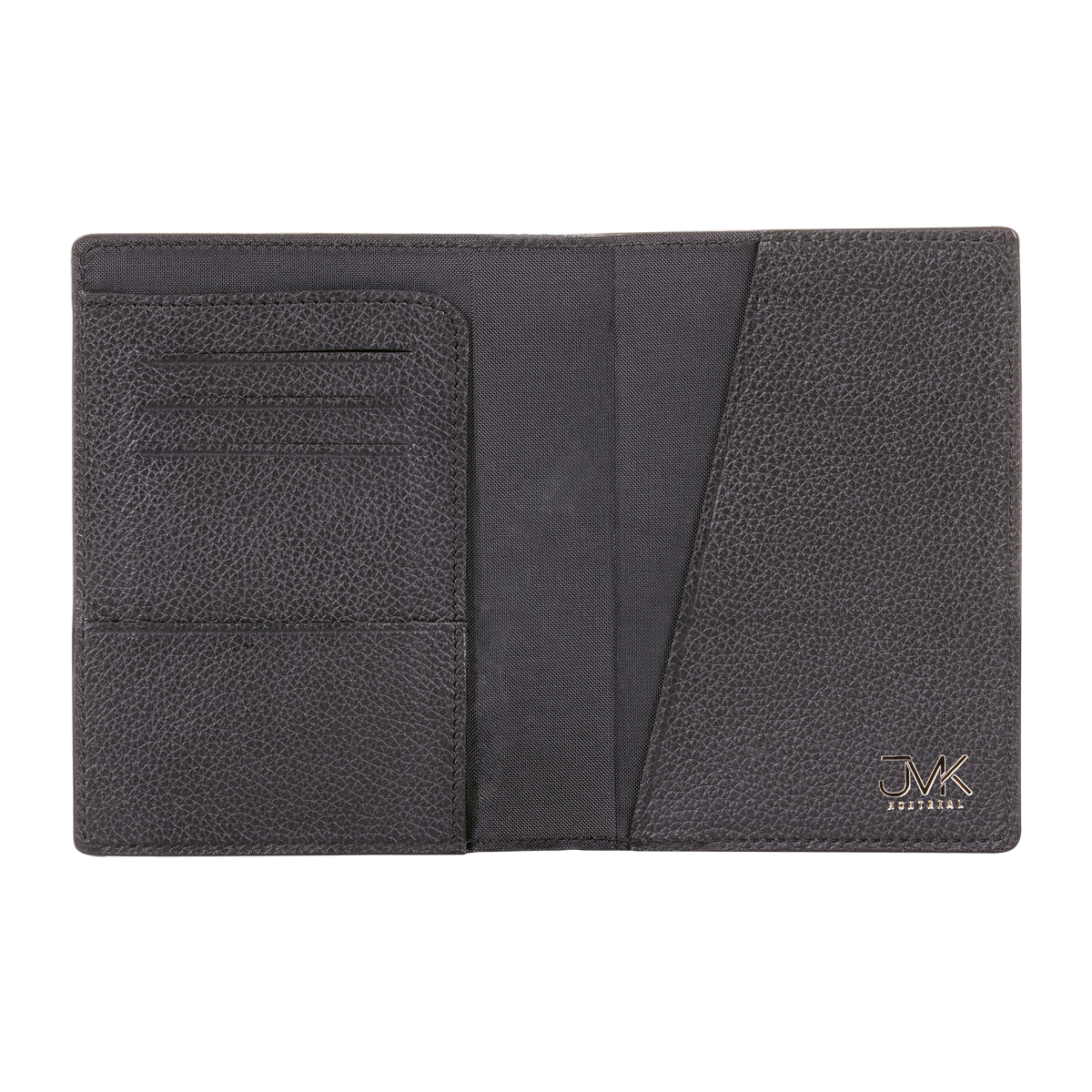 Passport Holder, Grain Leather Black, MAISON JMK-VONMEL Luxe Gifts