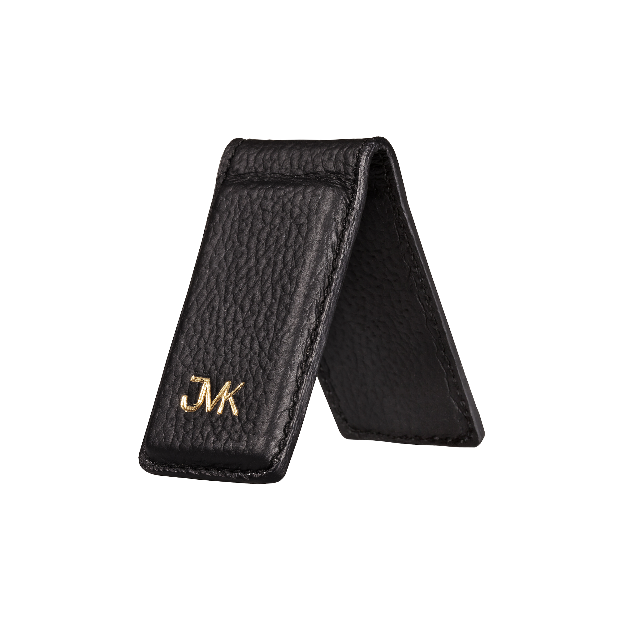 Money Clip, Grain Leather Black/Black, MAISON JMK-VONMEL Luxe Gifts