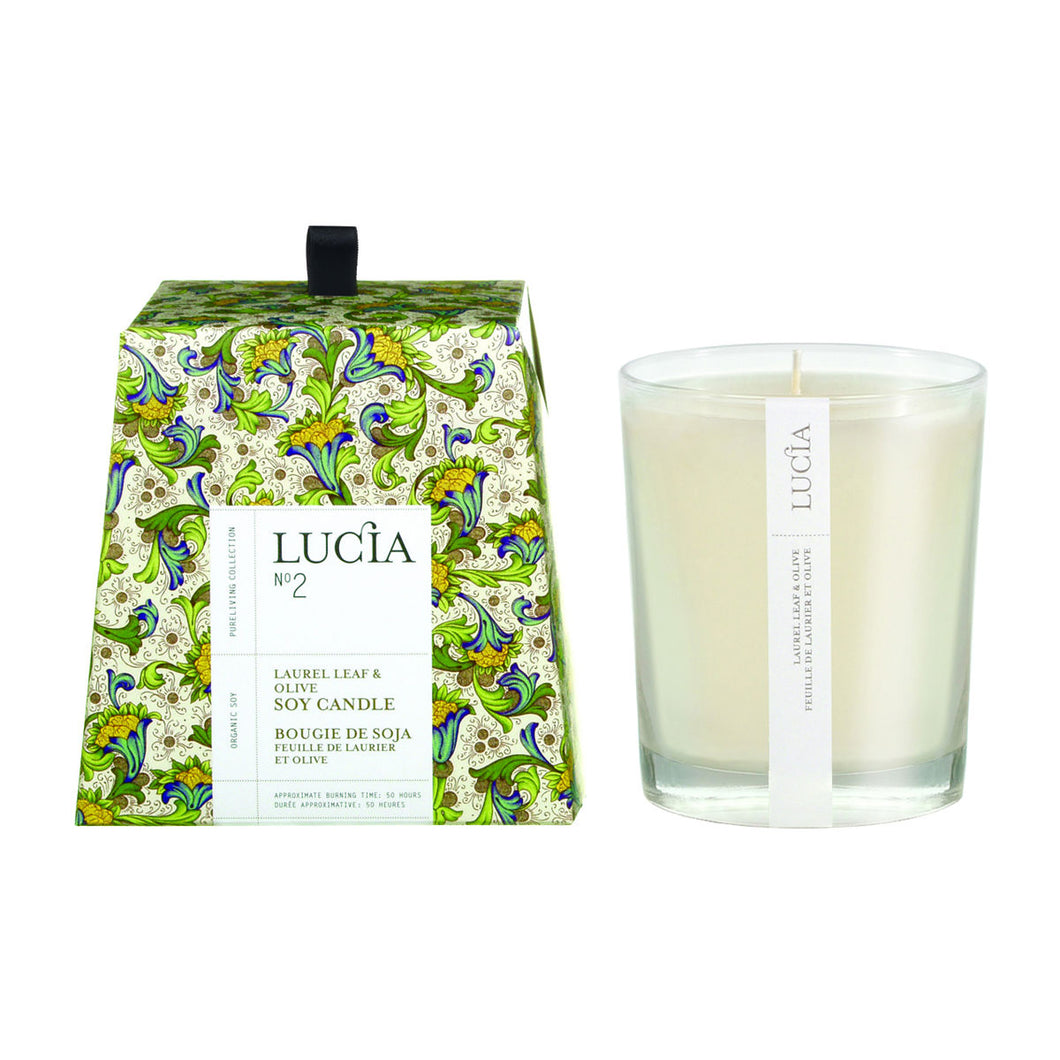 Laurel Leaf & Olive, Scented Candle, LUCIA-VONMEL Luxe Gifts