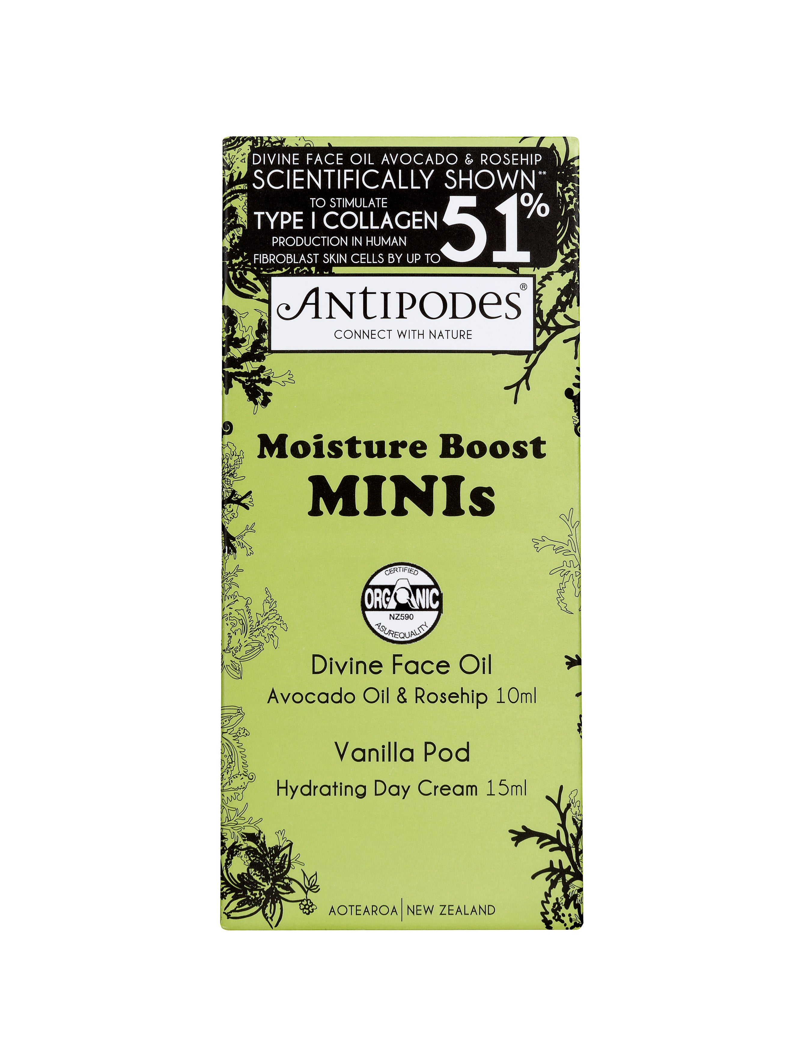 Moisture Boost Minis, Face Oil & Cream, ANTIPODES-VONMEL Luxe Gifts