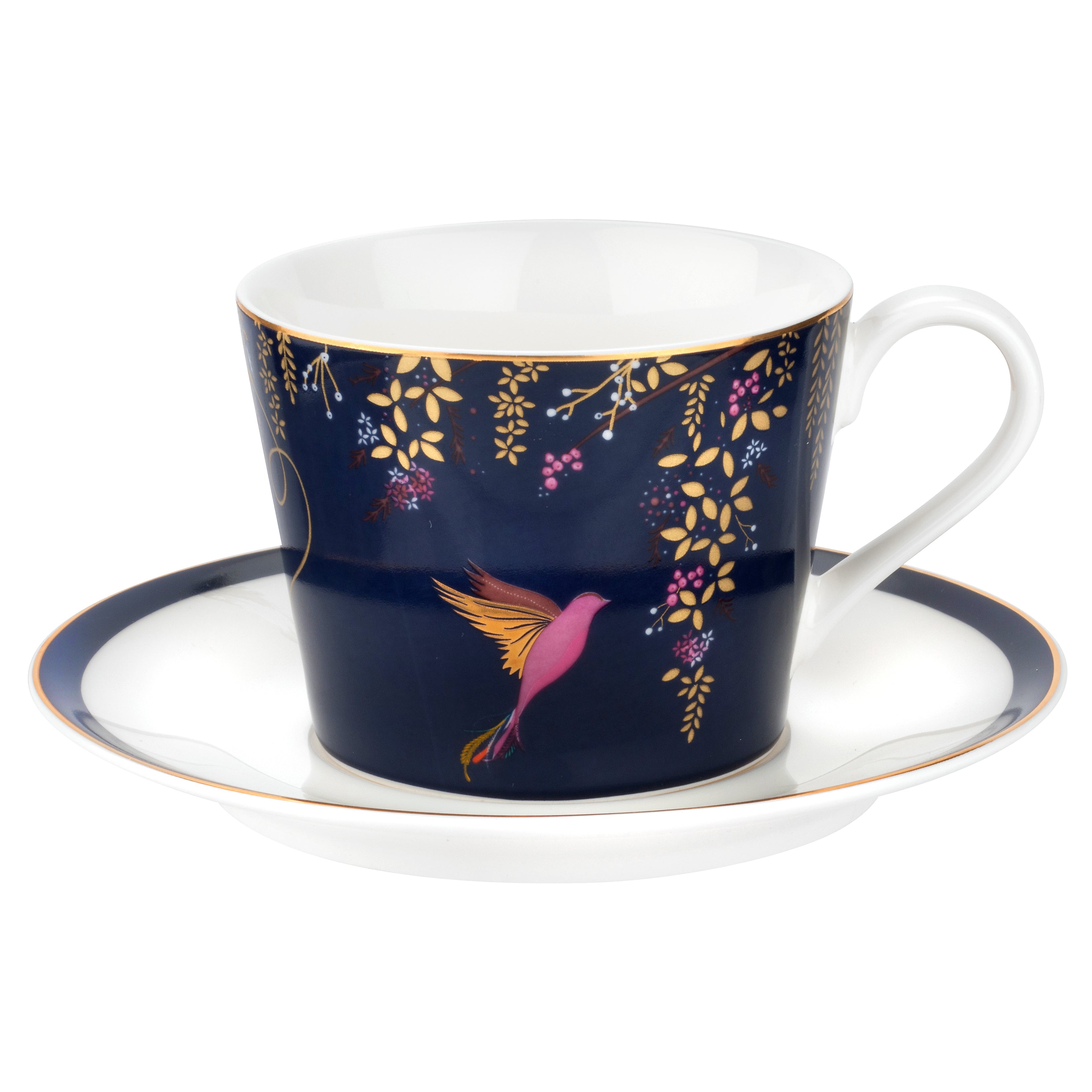 Chelsea Navy Hummingbird, Teacup & Saucer, SARA MILLER LONDON-VONMEL Luxe Gifts
