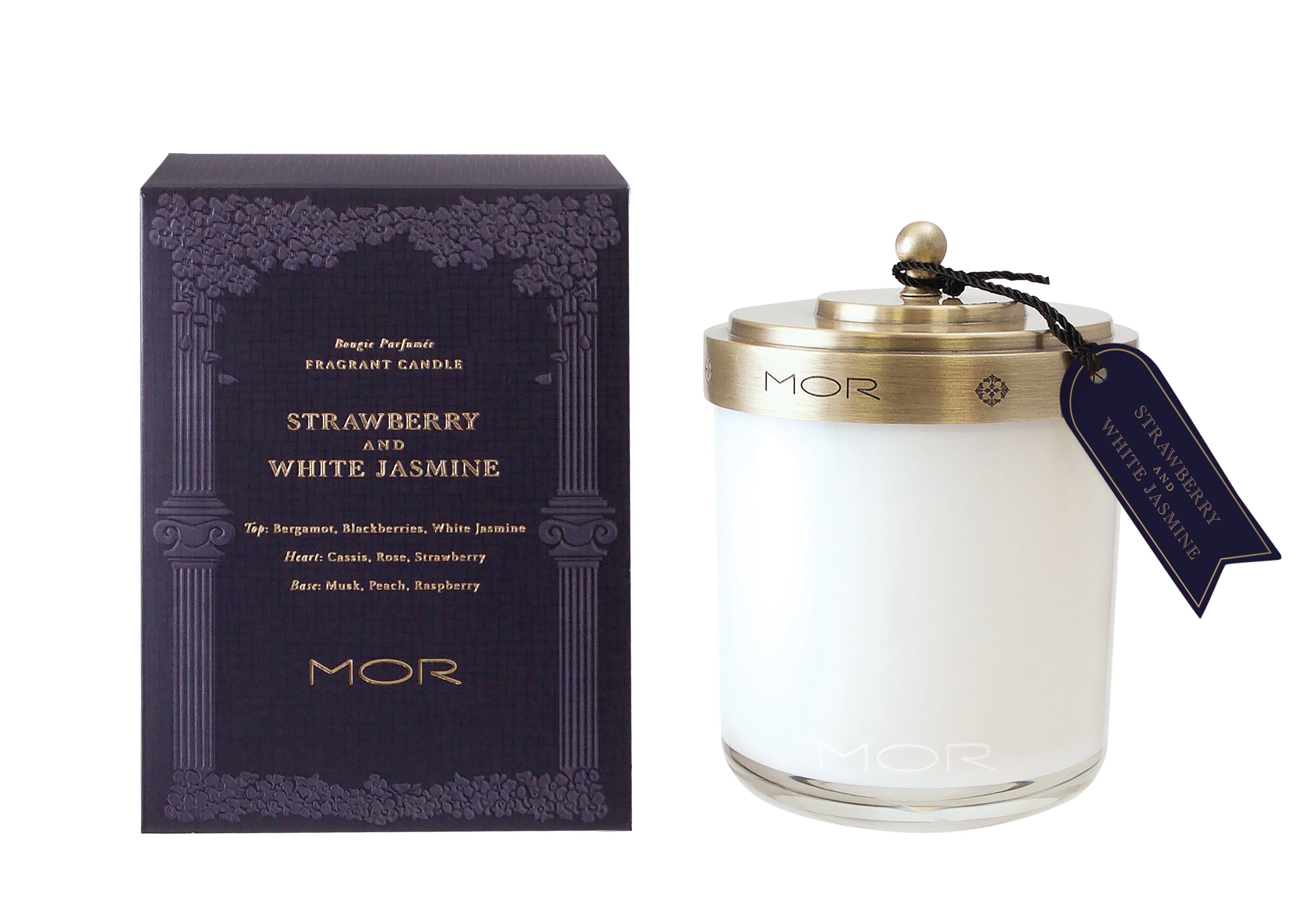 Strawberry & White Jasmin, Scented Candle, MOR-VONMEL Luxe Gifts
