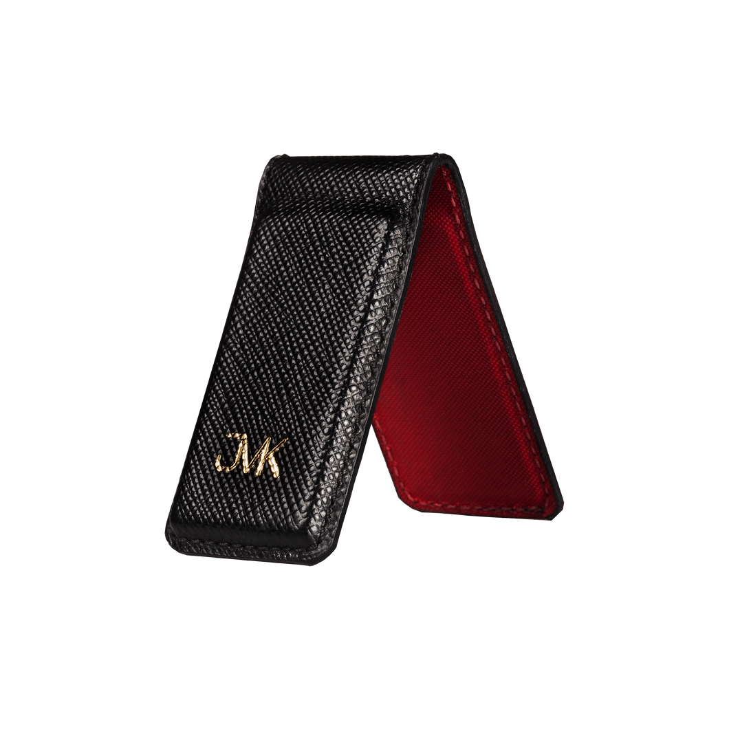 Money Clip, Saffiano Leather Black/Red, MAISON JMK-VONMEL Luxe Gifts