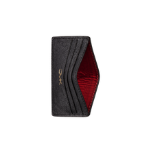 Card Holder - 6 Slots, Saffiano Leather Black/Red, MAISON JMK-VONMEL Luxe Gifts