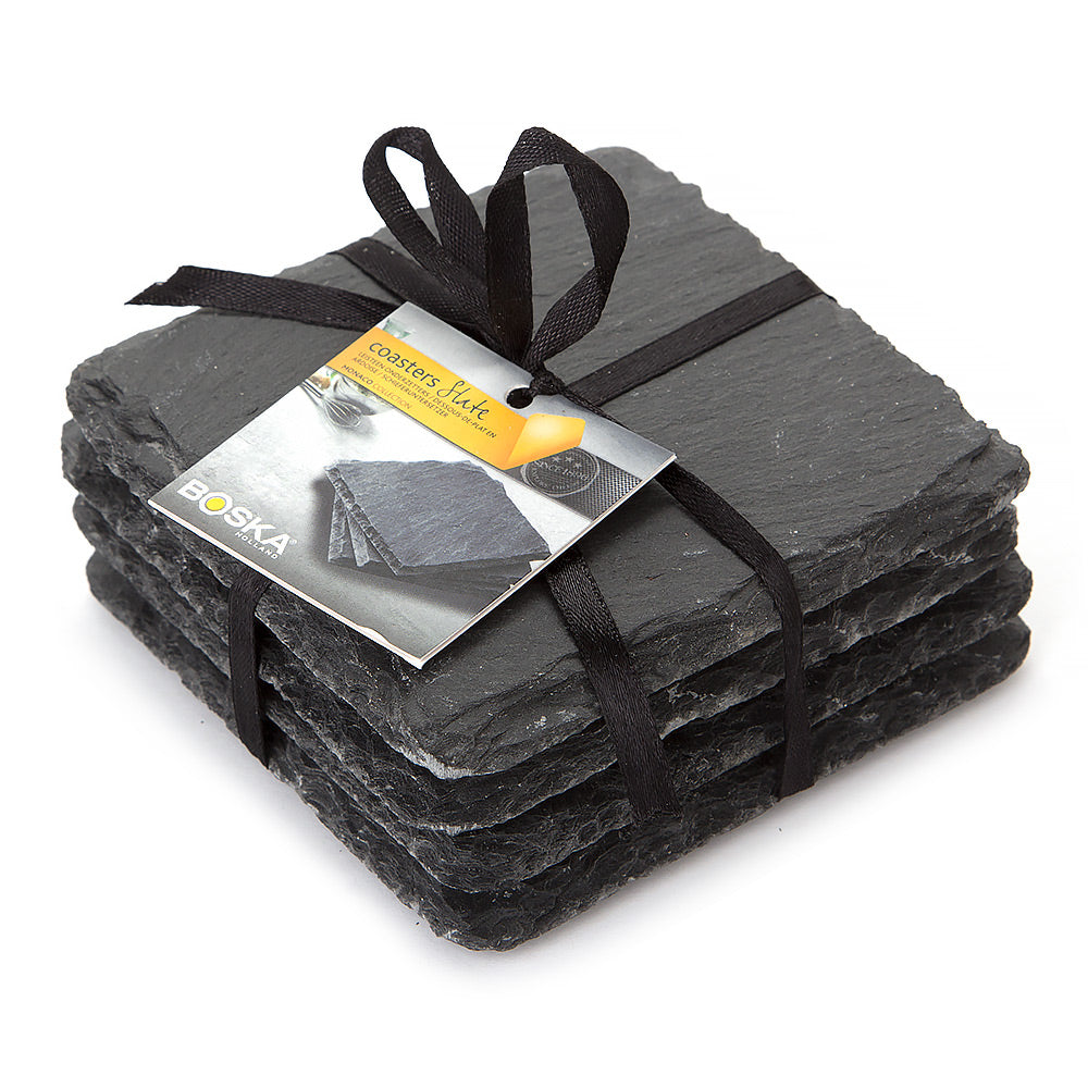 Pro Series-Coasters, Black Slate S/4, BOSKA-VONMEL Luxe Gifts