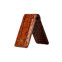 Money Clip, Croco Leather Tan, MAISON JMK-VONMEL Luxe Gifts