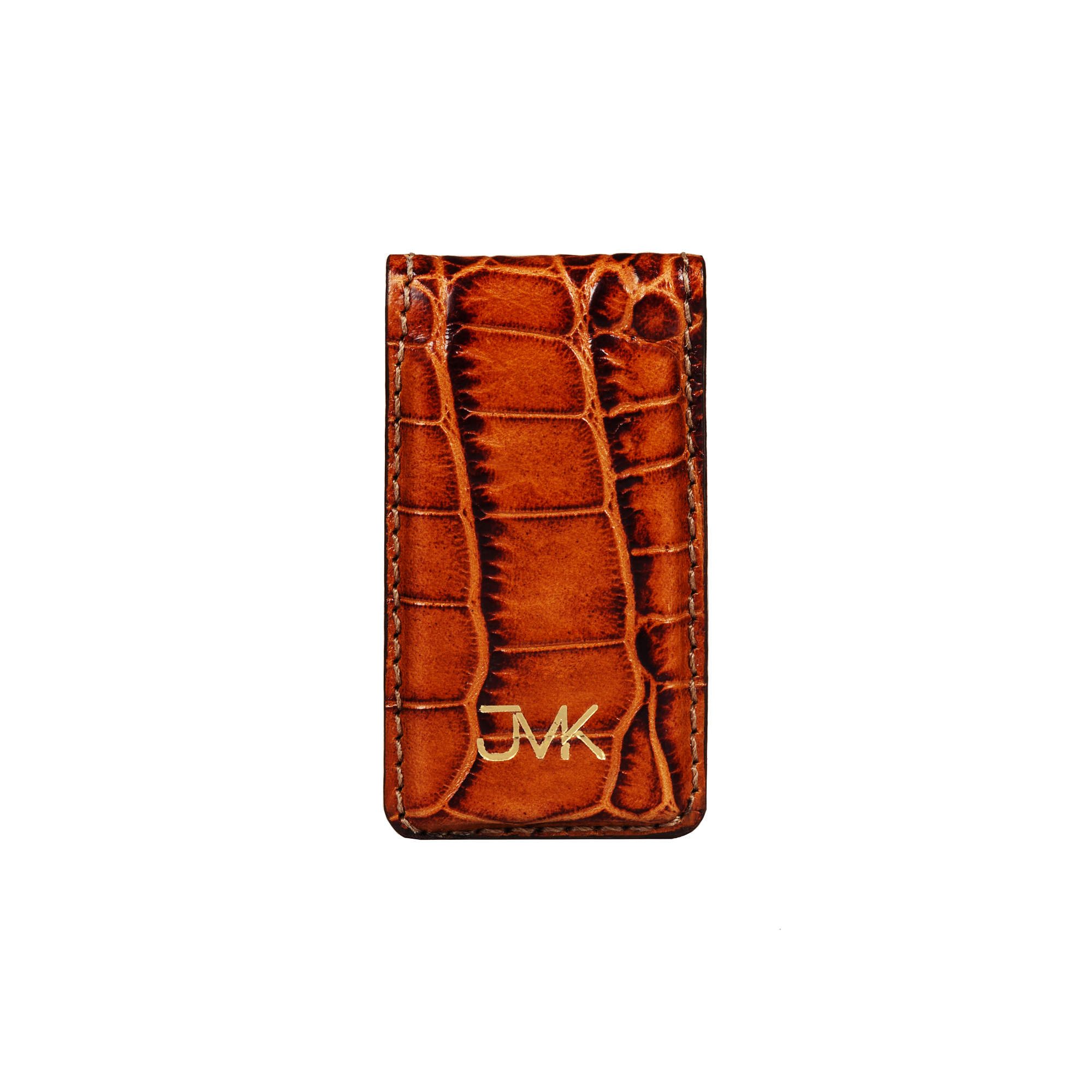 Money Clip, Croco Leather Tan, MAISON JMK-VONMEL Luxe Gifts