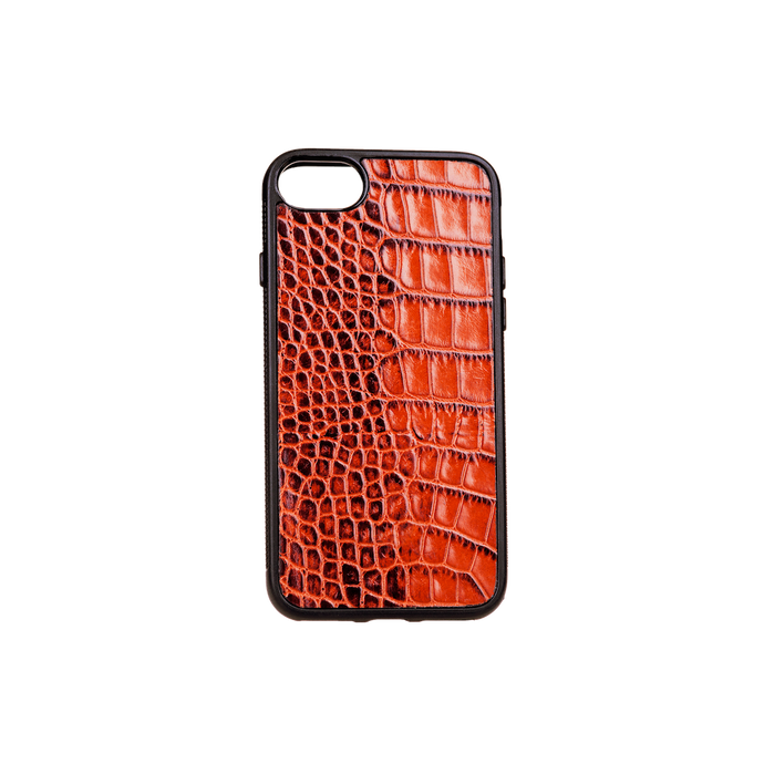 Iphone 7/8 Case, Tan Croco Leather, MAISON JMK-VONMEL Luxe Gifts
