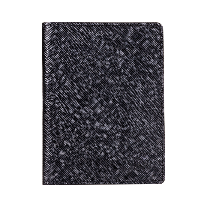 Passport Holder, Saffiano Leather Black, MAISON JMK-VONMEL Luxe Gifts