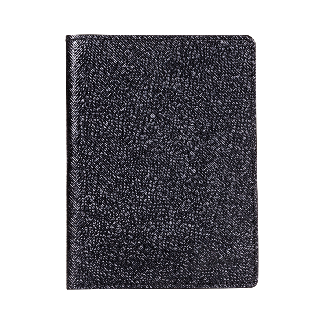 Passport Holder, Saffiano Leather Black, MAISON JMK-VONMEL Luxe Gifts